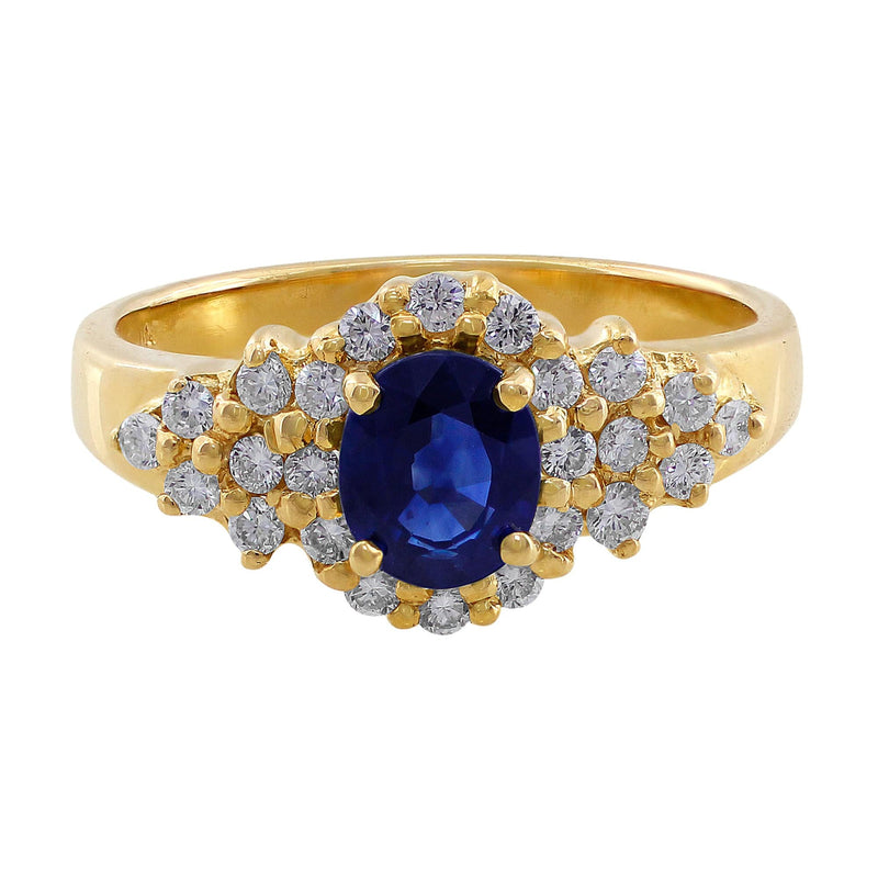 Estate Sapphire Diamond Cluster Ring – CJ Charles Jewelers