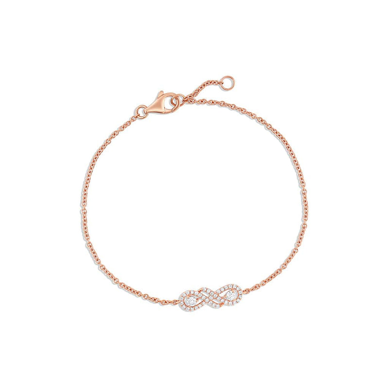 18K Rose Gold 0.25ctw Diamond Chain Bracelet