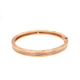 Bulgari 18K Rose Gold Pave Diamond B.Zero1 Medium Bangle Bracelet