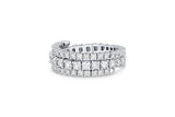 18kt White Gold Diamond 1.70ctw Flexible Spiral Ring 3 Row