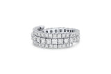 18kt White Gold Diamond 1.70ctw Flexible Spiral Ring 3 Row