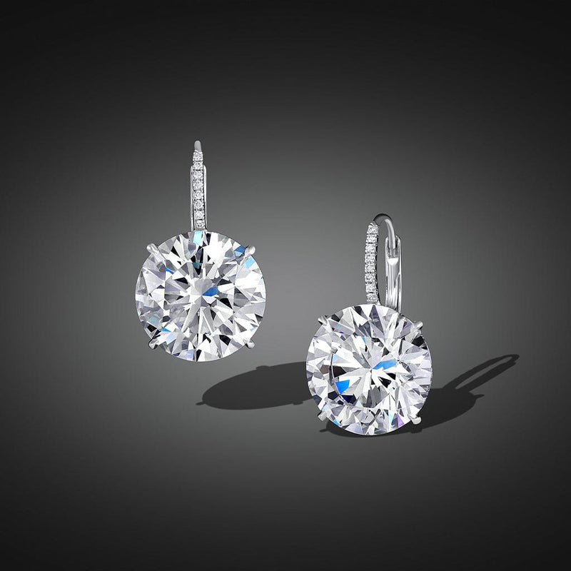 Platinum 21ct Diamond Earrings, GIA Certified