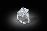 Platinum 11.92ct Center Emerald Cut Diamond Ring