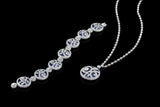 Estate " Graff" 18k Gold Diamond and Sapphire Necklace and Bracelet Set