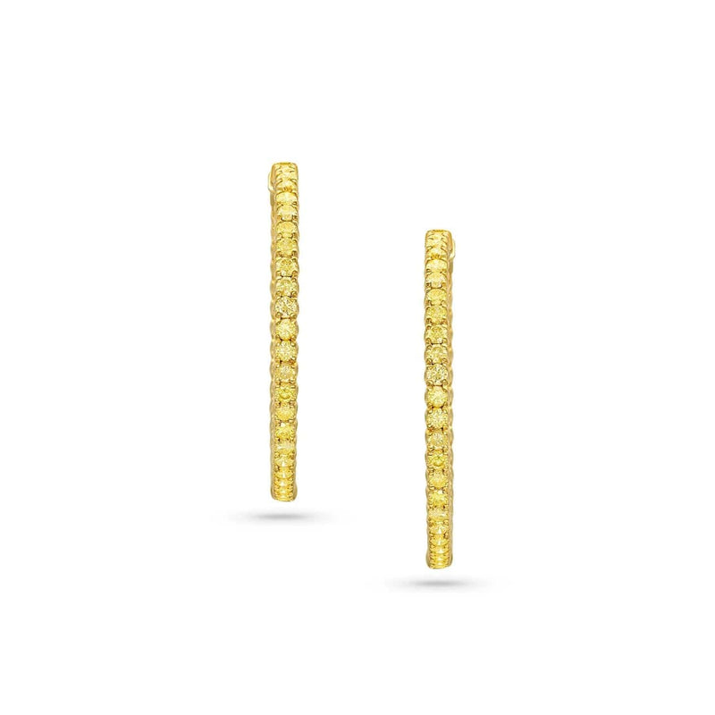 Rivieré Natural Yellow Diamond Hoop Earrings