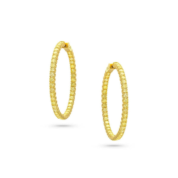 Rivieré Natural Yellow Diamond Hoop Earrings