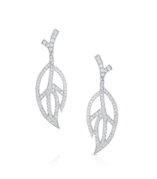 18KT White Gold Luca Carati Contemporary Diamond Earrings