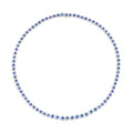 14kt White Gold 6.66ctw Blue Sapphire and Diamond Graduated Necklace