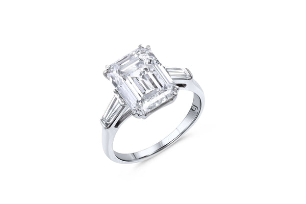 18kt White Gold Emerald Cut Diamond Ring, GIA Certified