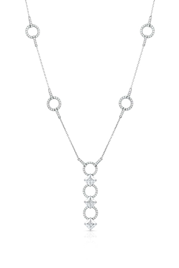 Asscher Cut Diamond Platinum Necklace