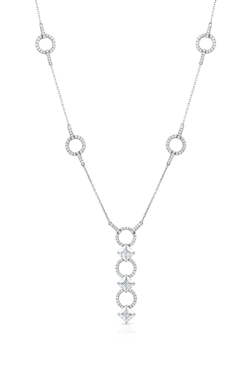 Asscher Cut Diamond Platinum Necklace