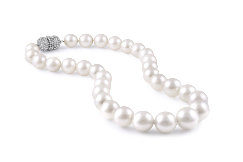 Platinum 12mm - 15.75mm South Sea Pearl Diamond Necklace