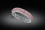 18k White Gold 9.47ctw Pink and White Diamond Bangle Bracelet