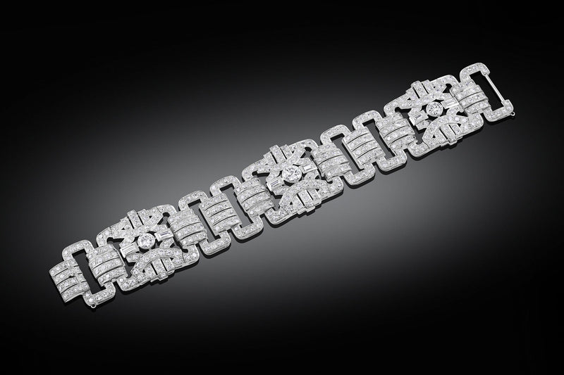 French Art Deco Platinum Diamond Bracelet