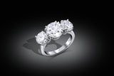 Rivière Platinum Three-Stone 4.71ctw Diamond Ring