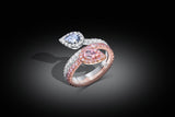 Rivière 18k Gold Platinum Fancy Intense Blue & Pink Diamond Ring