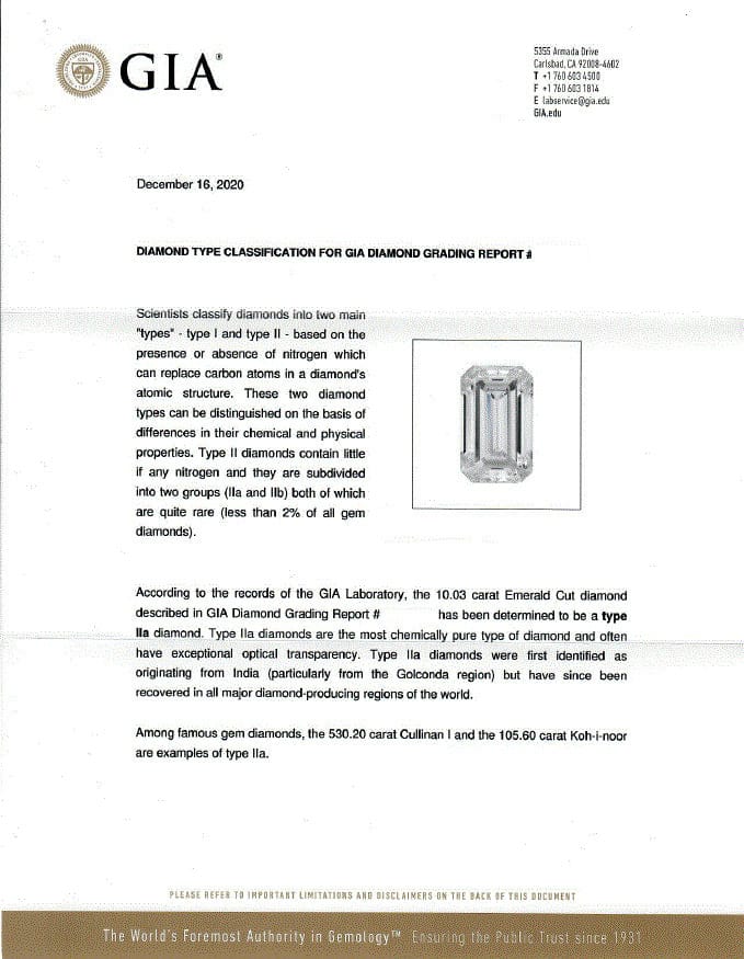 Platinum10.03ct Internally Flawless Emerald Cut Diamond Ring, GIA Certified