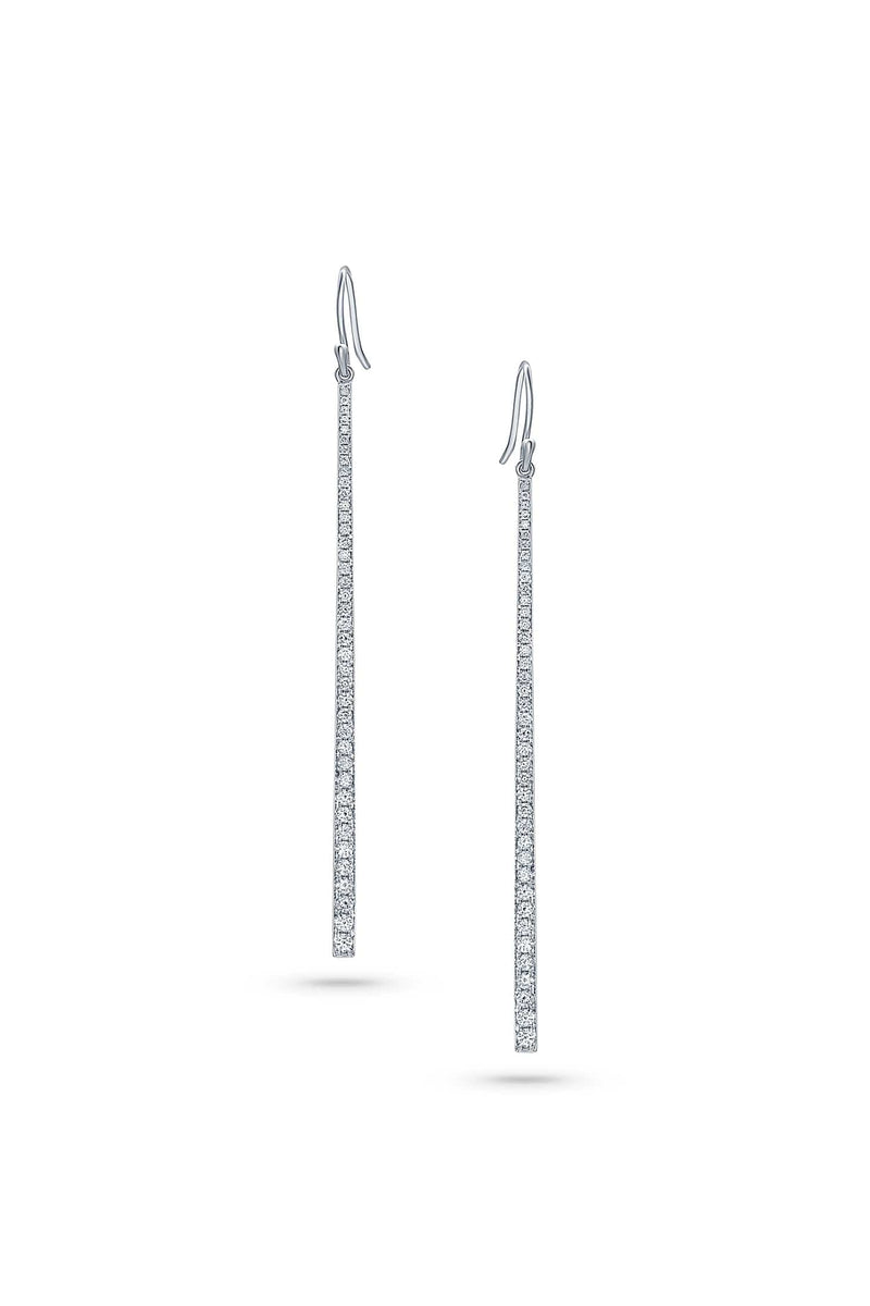 Diamond Long Bar Drop Earrings