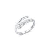 18k White Gold 0.74ctw Diamond Spiral Ring