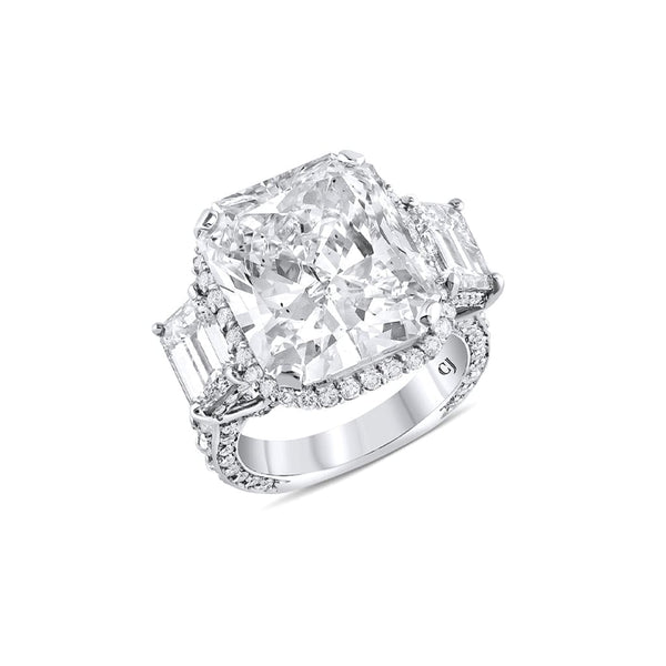 Rivière Platinum 13.26ct Radiant Cut Diamond Ring, GIA Certified