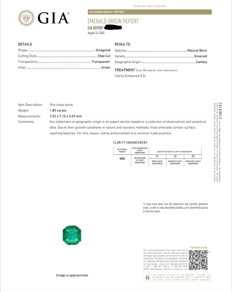 Estate Platinum Emerald Diamond Ring, GIA Certified