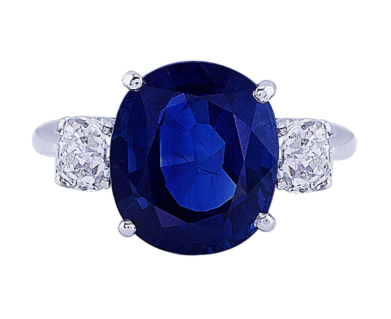 5.11ct Ceylon Sapphire Diamond Platinum Ring