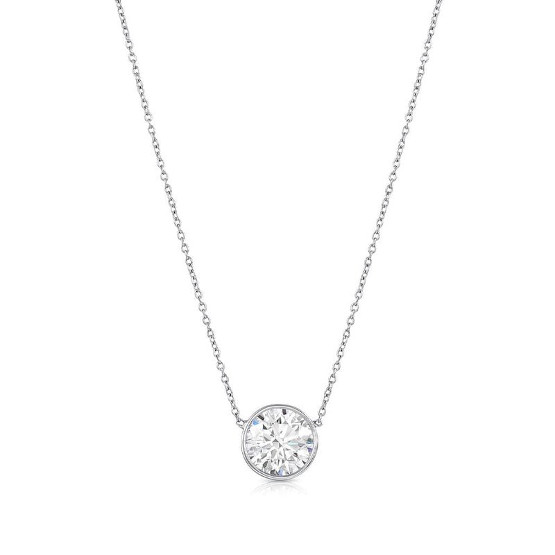 Rivière Platinum 3.01Ct Diamond Solitaire Necklace, GIA Certified