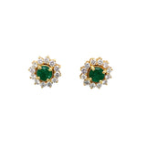 Emerald and Diamond Stud Earrings