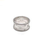 Gucci 18k White Gold Diamond Wide Icon Ring - Estate