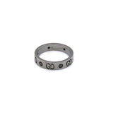 Gucci 18k White gold Blackened Rhodium-Plated Diamond Icon Ring - Estate