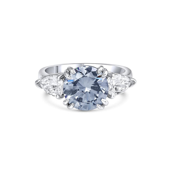 Rivière Platinum 2.72ct Fancy Grey-Blue Diamond Ring, GIA Certified