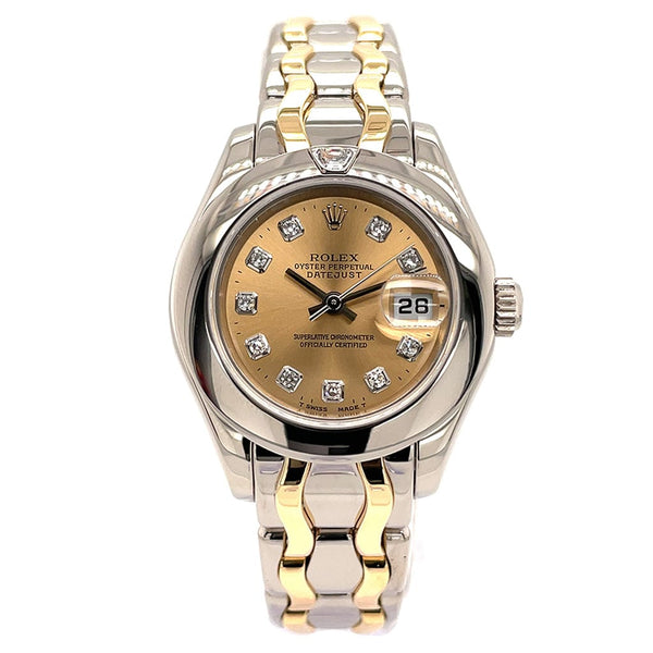 Rolex Lady-Datejust Pearlmaster White and Yellow Gold Diamond 80329 - Pre-Owned