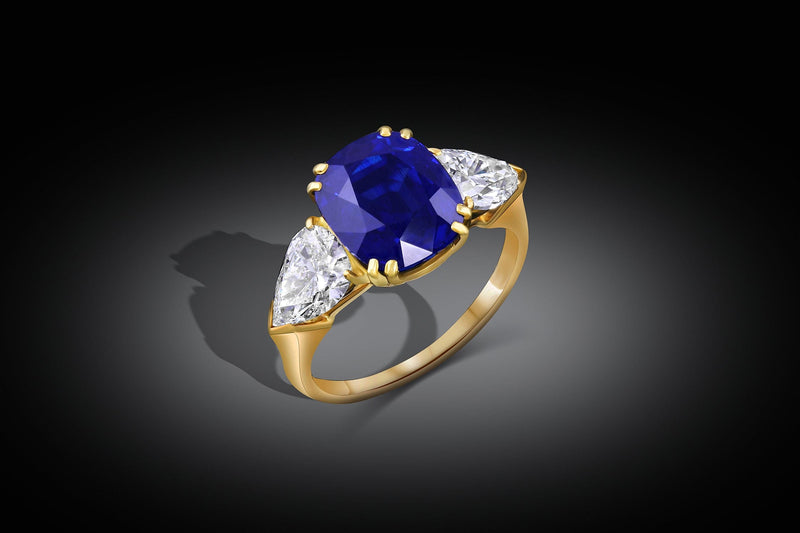 "Harry Winston" 5ct Natural Unheated Sapphire Diamond Ring