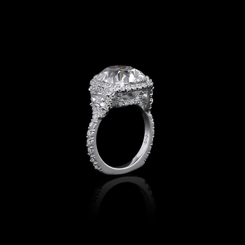 Rivière Platinum 7.03ct Old Mine Brilliant Cut Diamond Ring