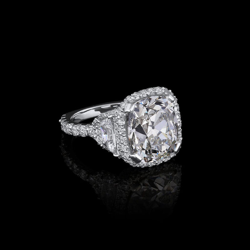 Rivière Platinum 7.03ct Old Mine Brilliant Cut Diamond Ring