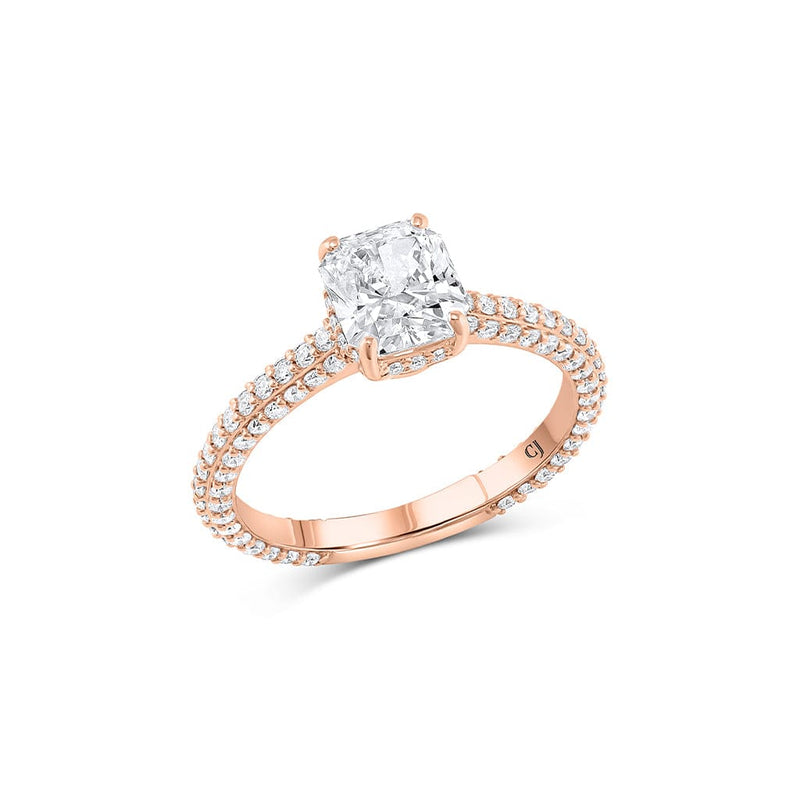 18k Rose Gold 1.53ct Radiant Cut Diamond Ring, GIA Certified