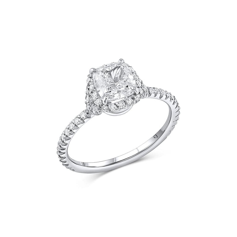 Rivière Platinum 1.20ct Cushion-Cut Diamond Ring, GIA Certified