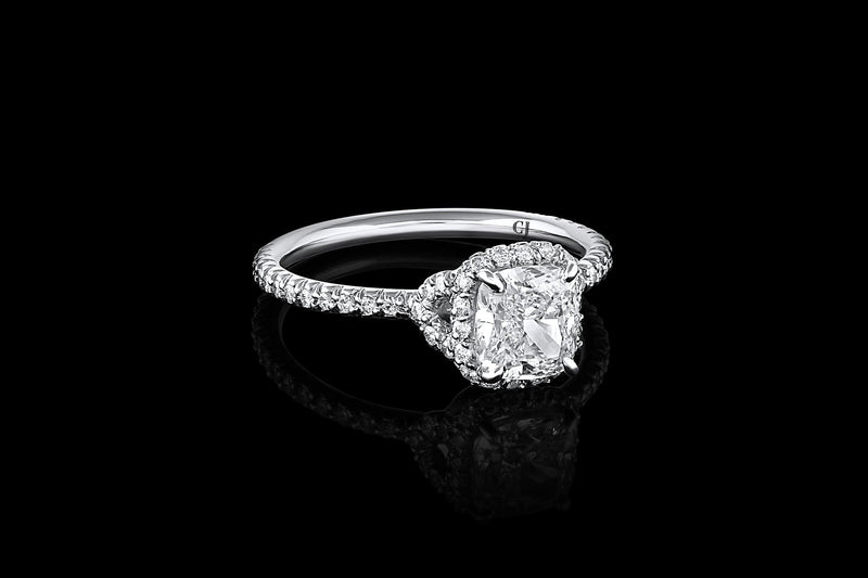 Rivière Platinum 1.20ct Cushion-Cut Diamond Ring, GIA Certified