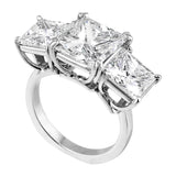 5ct Three Stone Princess Cut Diamond Ring, Riviera collection