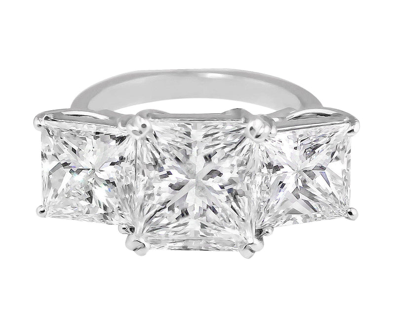 5ct Three Stone Princess Cut Diamond Ring, Riviera collection