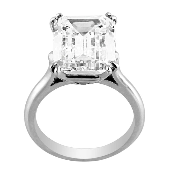 7ct Emerald Cut Diamond Platinum Ring