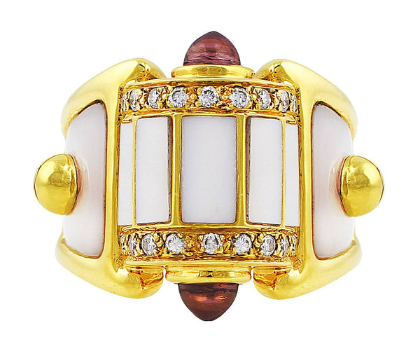 Estate Mother of Pearl Panel Ring