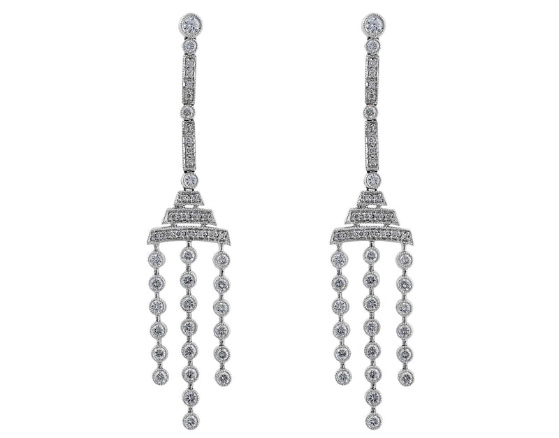 Diamond Art Deco Drop Earrings