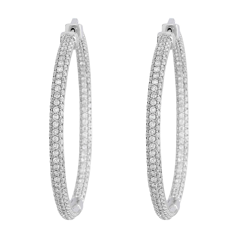 White Gold Diamond Hoop Earrings
