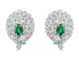 Estate Emerald and Diamond Earrings