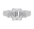 Platinum 1.75ct Emerald Cut Three Stone Diamond Ring