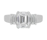 1.75ct Emerald Cut Three Stone Diamond Ring