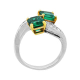 Platinum Colombian Emerald Bypass Ring, GIA Certified
