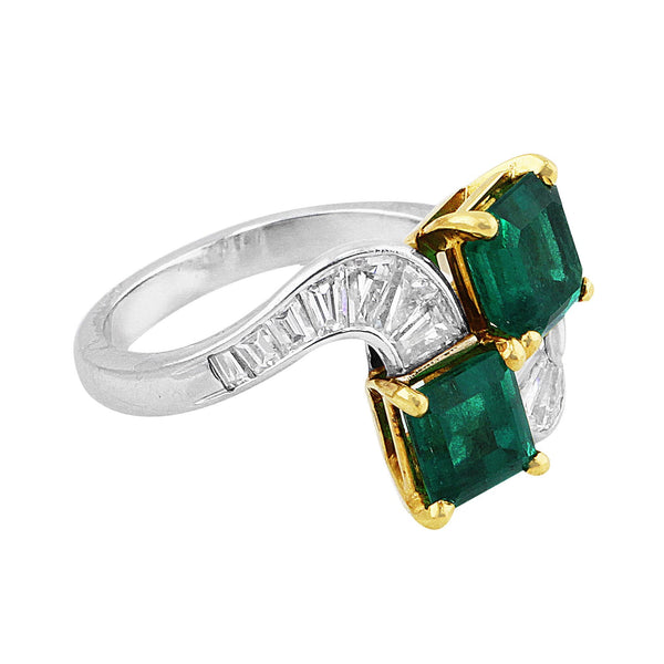 Colombian Emerald Bypass Ring