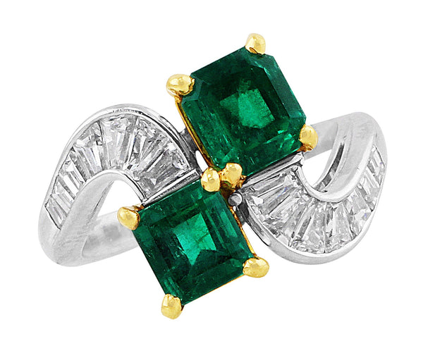Colombian Emerald Bypass Ring